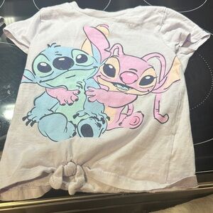 Disney Stitch and Angel Kids T-Shirt - Light Pink and Blue